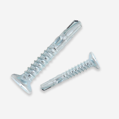 Self drilling screw, countersunk head, with two wings, drilling  point